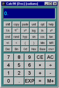 Calc98 screenshot